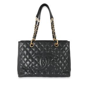 Chanel Black Quilted Caviar Grand Shopper Tote